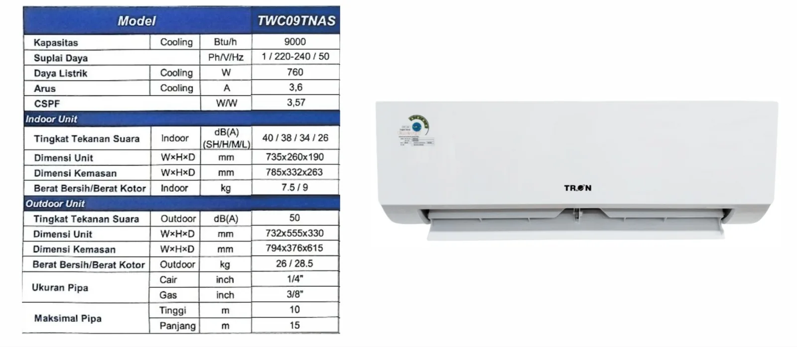AC Tron 1 PK TWC09TNAS